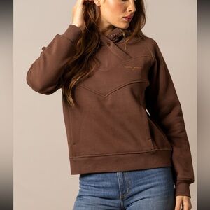 NEW KIMES ELLA HOODIE SWEATSHIRT IN BROWN